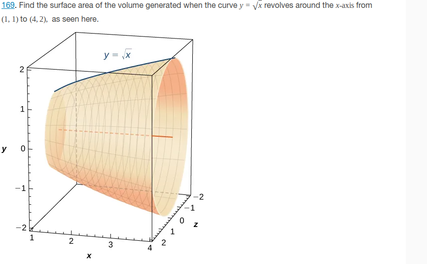 E. Find the surface area of the volume generated