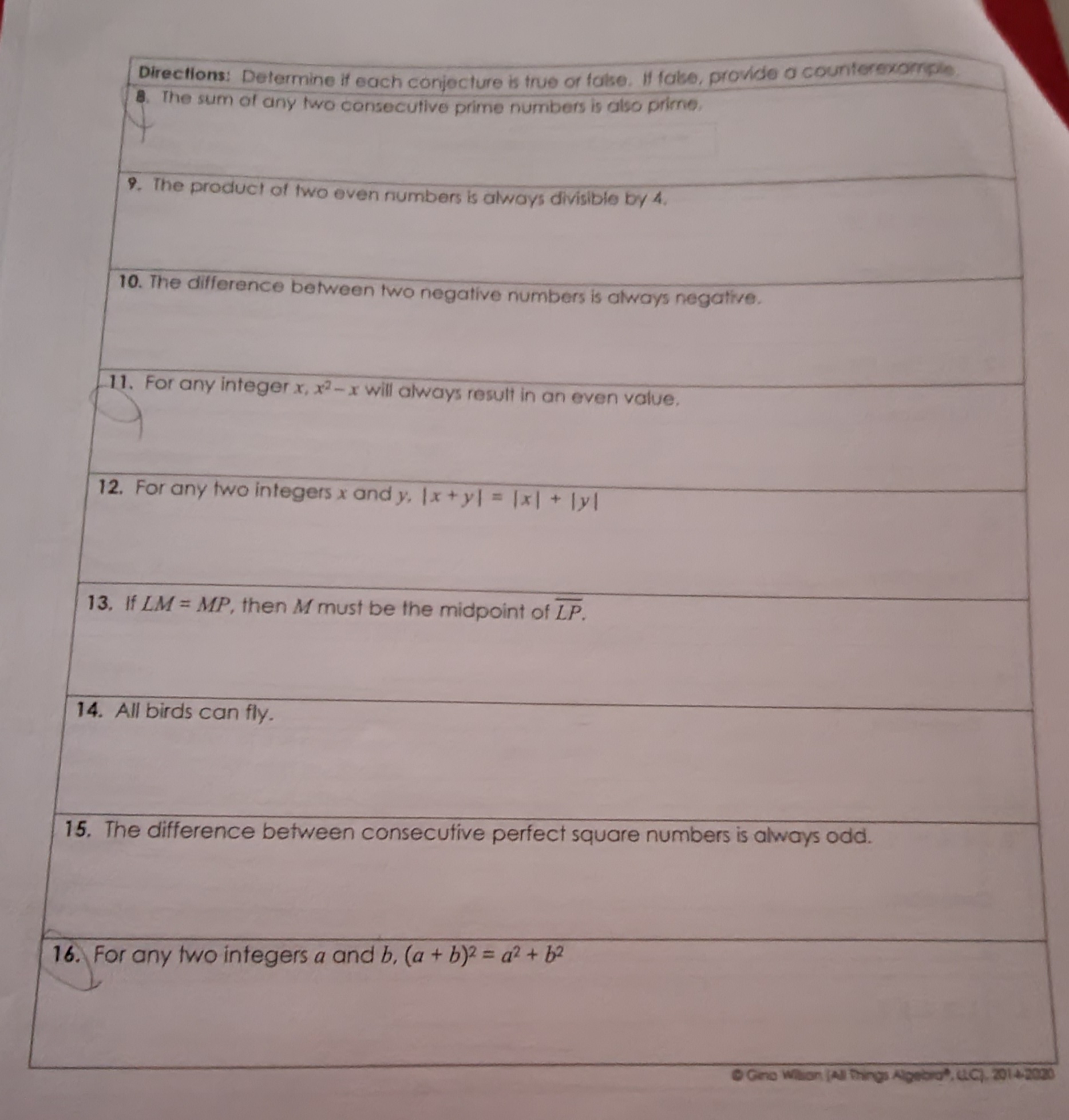 mead 4 FOLDER Name: Unit 2: Logic & Proof Date: