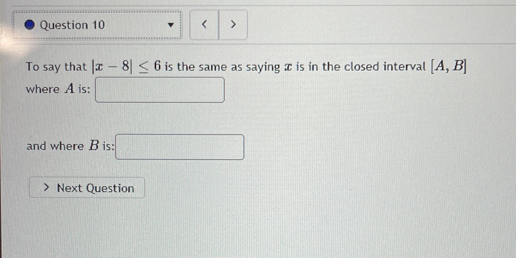 Question 10 <  style=