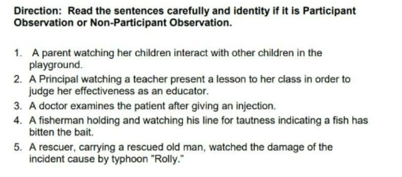 Direction: Read the sentences carefully and