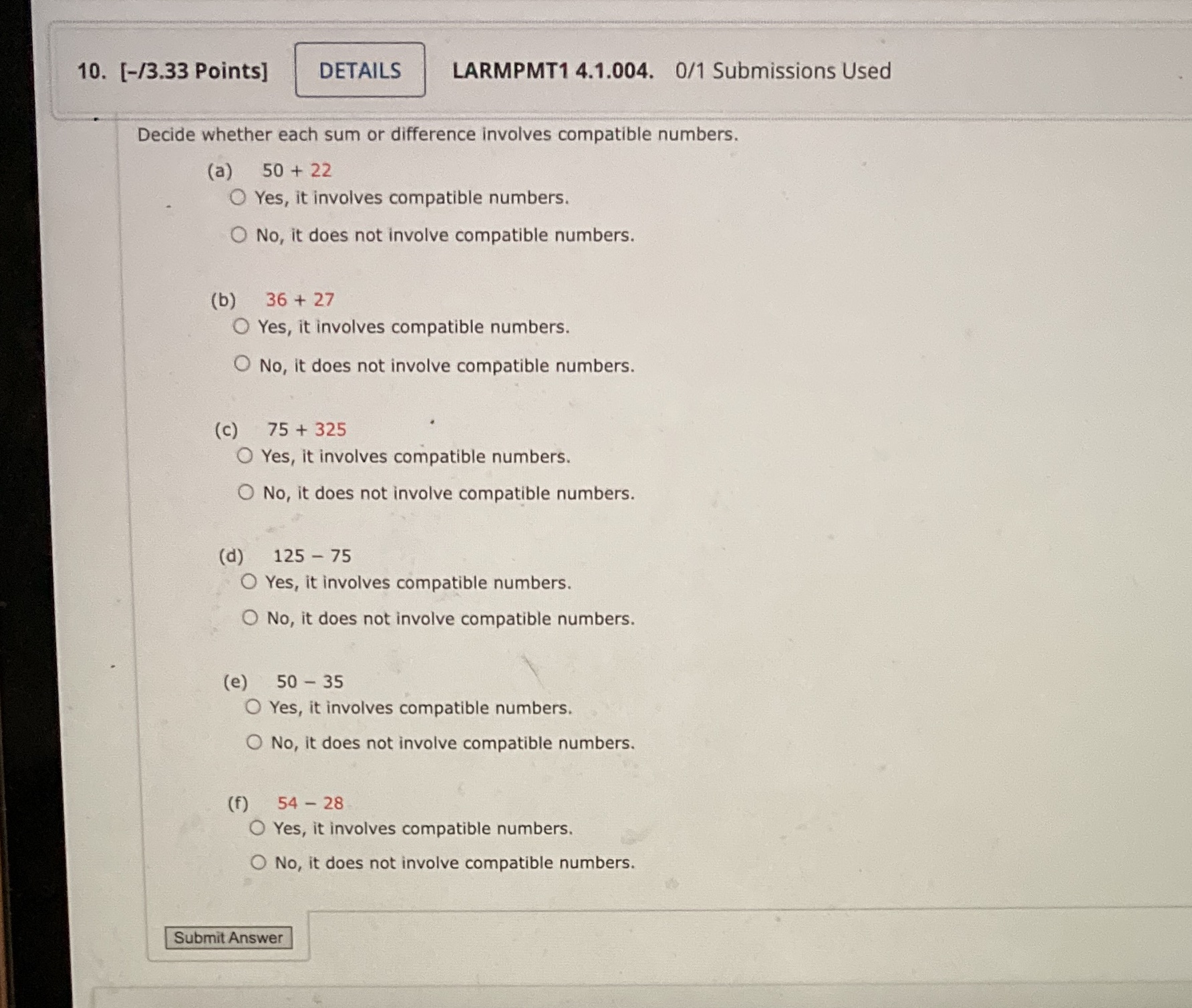 10. [-/3.33 Points] DETAILS LARMPMT1 4.1.004. 0/1