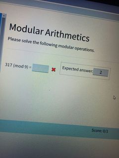 \f\fessment AdviceModular Arithmetics Please