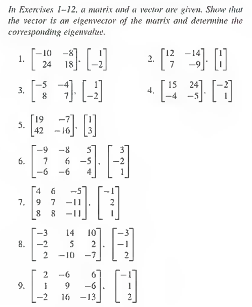 please do 9, 23, 68 In Exercises 1-12, a matrix