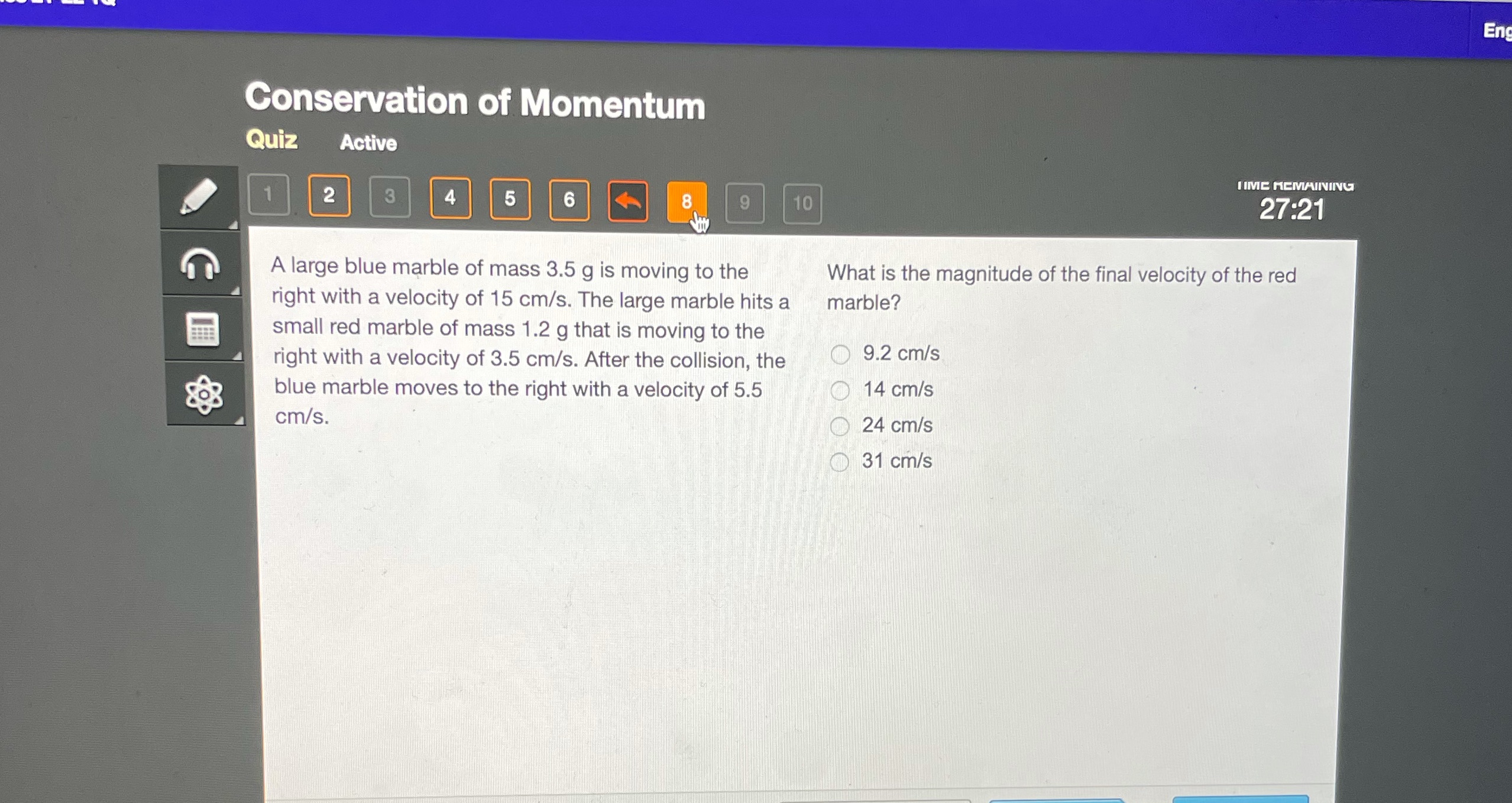Conservation of Momentum Quiz Active IIM C