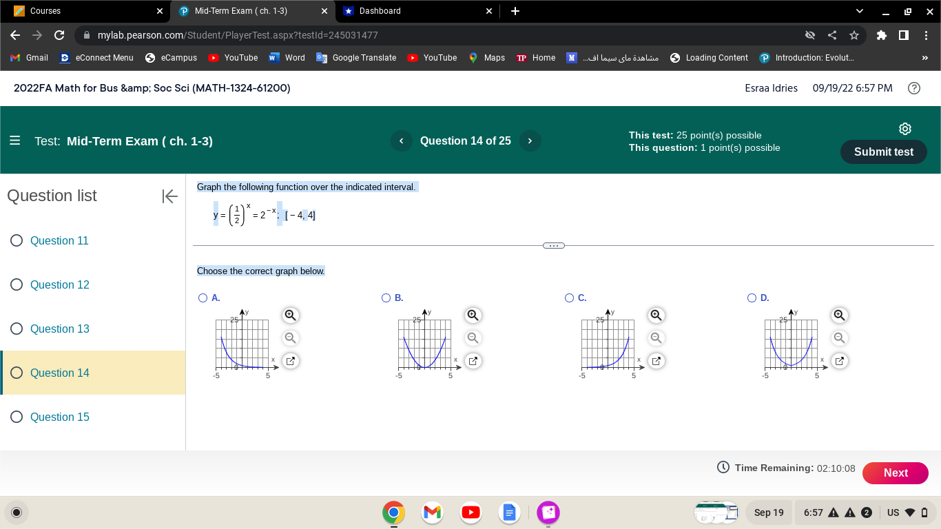 Courses X P Mid-Term Exam ( ch. 1-3) * Dashboard