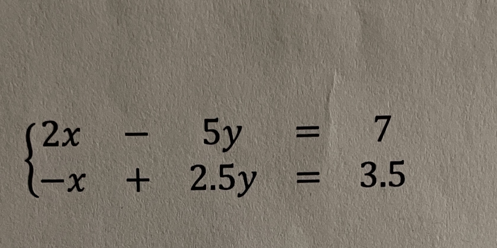 Solve the following systems of linear equations