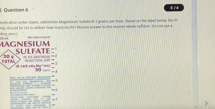 Question 6 0 /4 nedication order states,