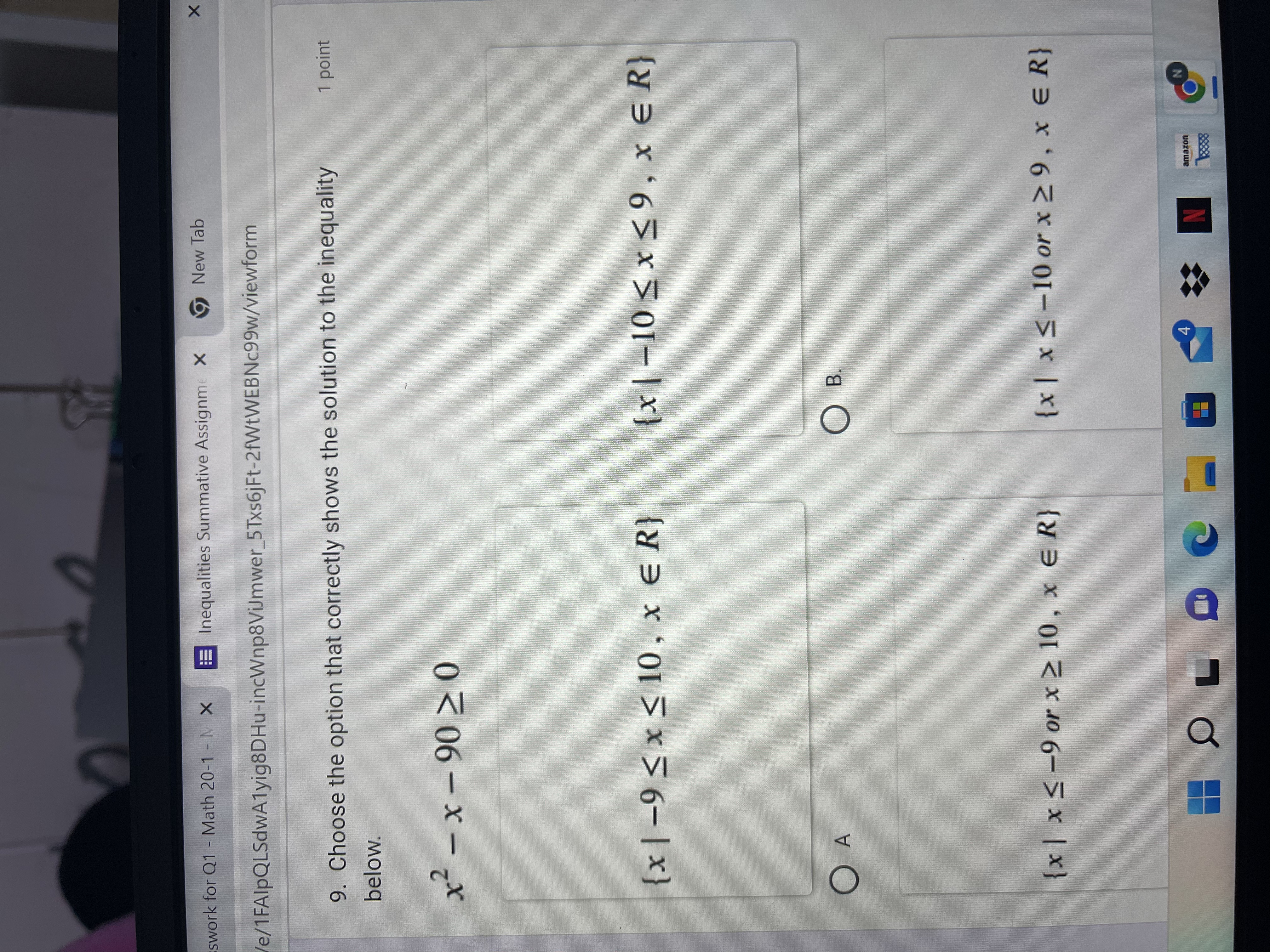 swork for Q1 - Math 20-1 - N X Inequalities