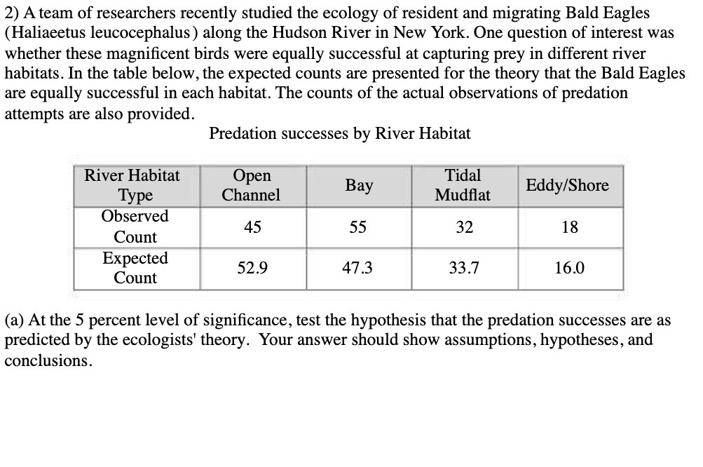 2) A team of researchers recently studied the
