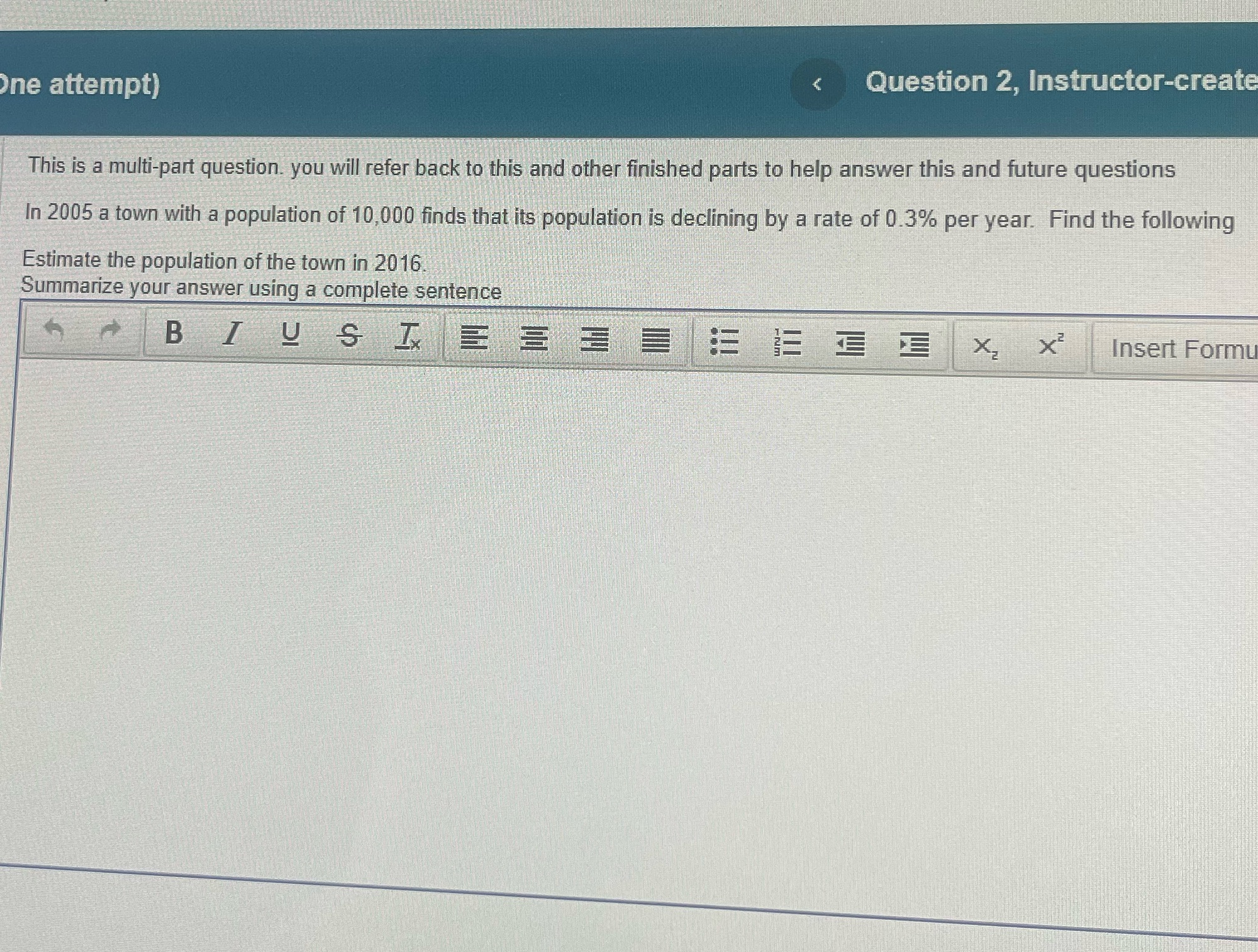 ne attempt) < Question 2, Instructor-create This