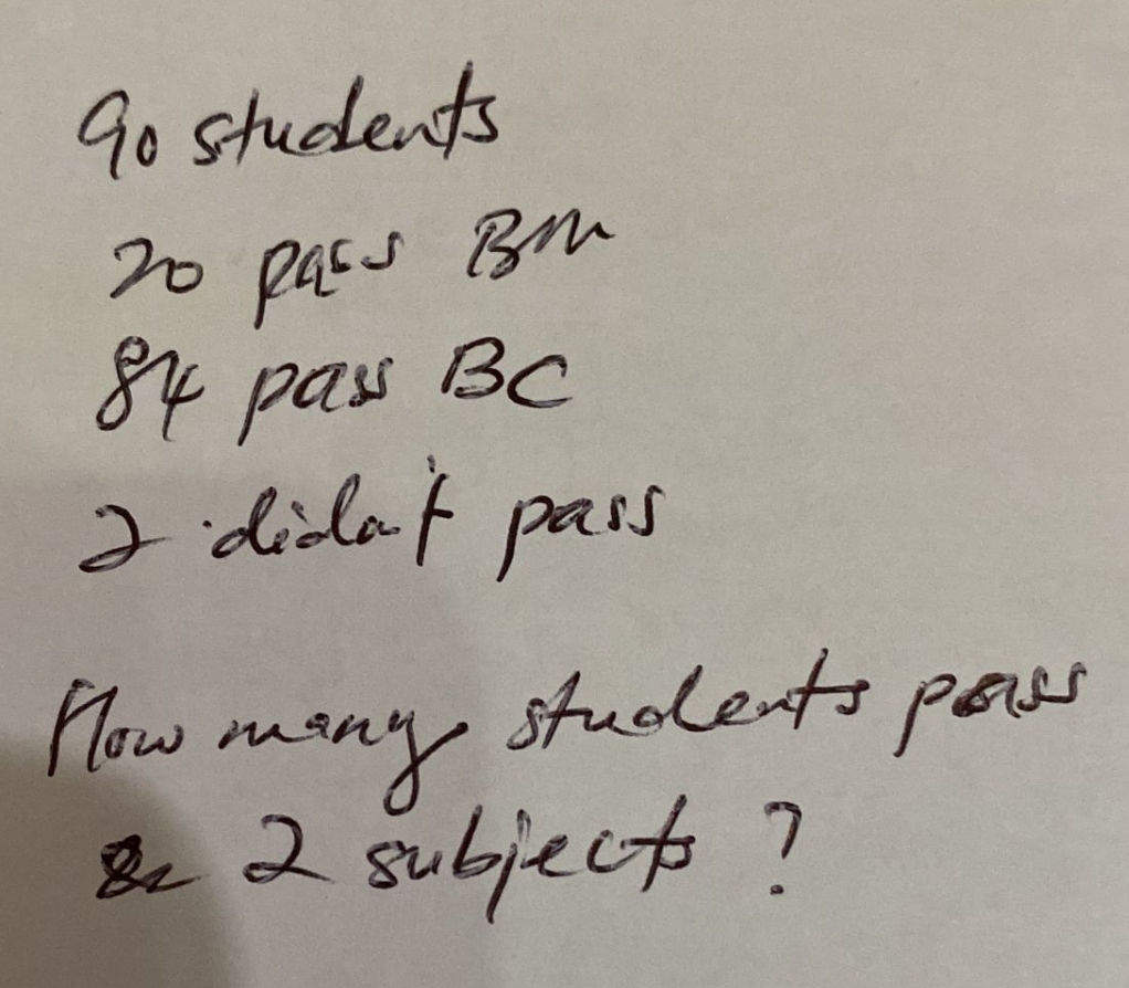 how many students pass 2 subjects? go students 20