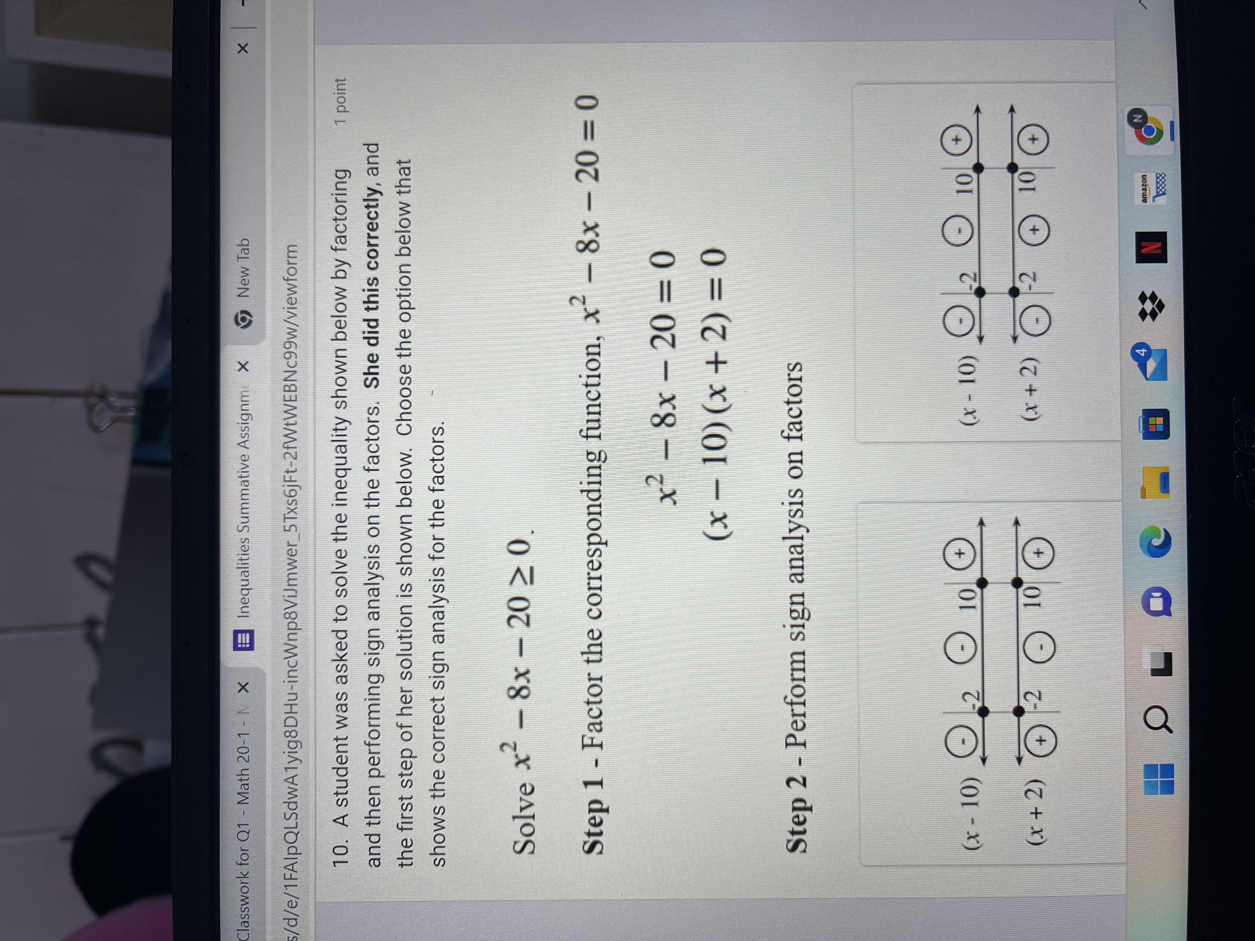 swork for Q1 - Math 20-1 - N X Inequalities
