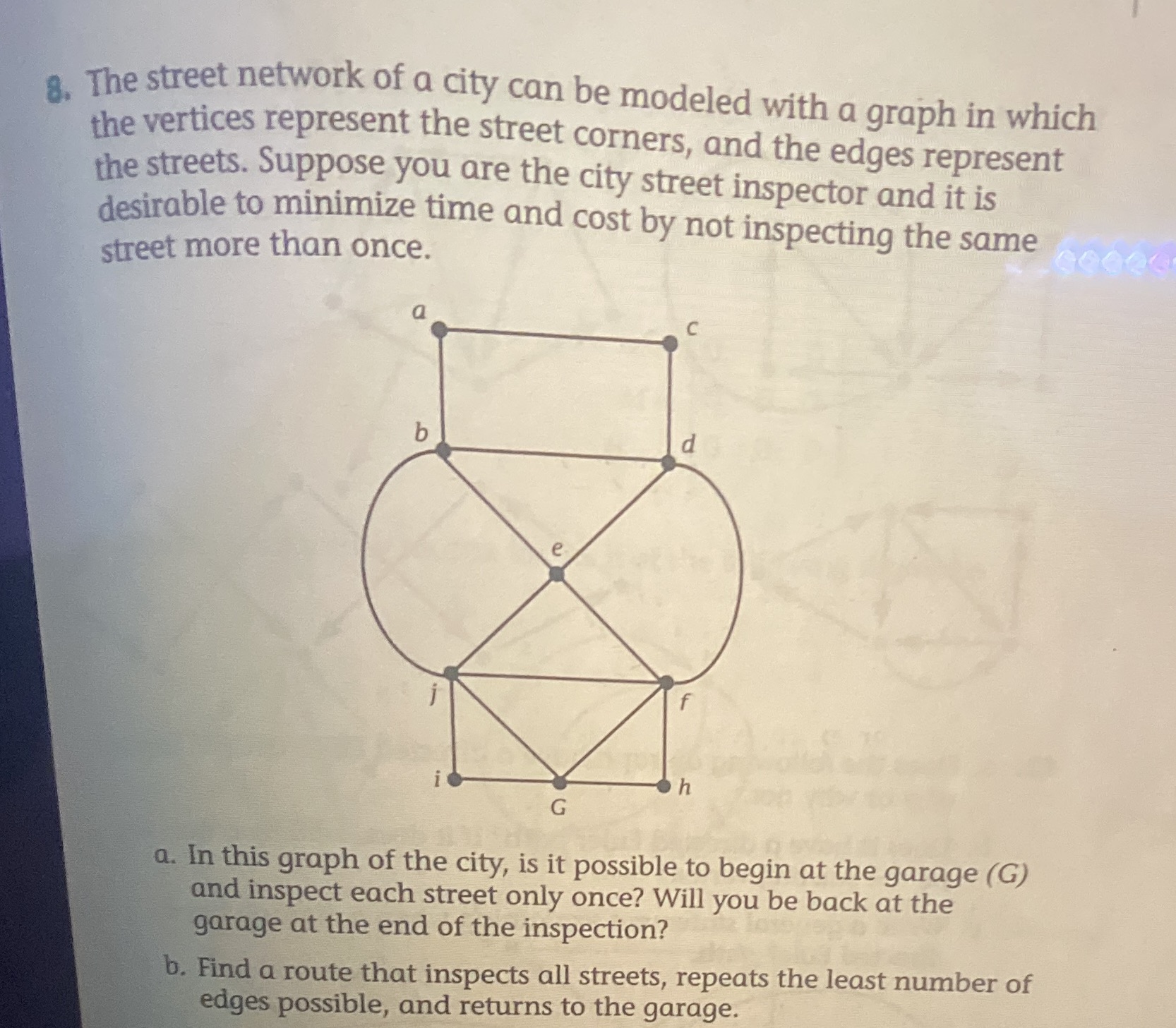 8. The street network of a city can be modeled
