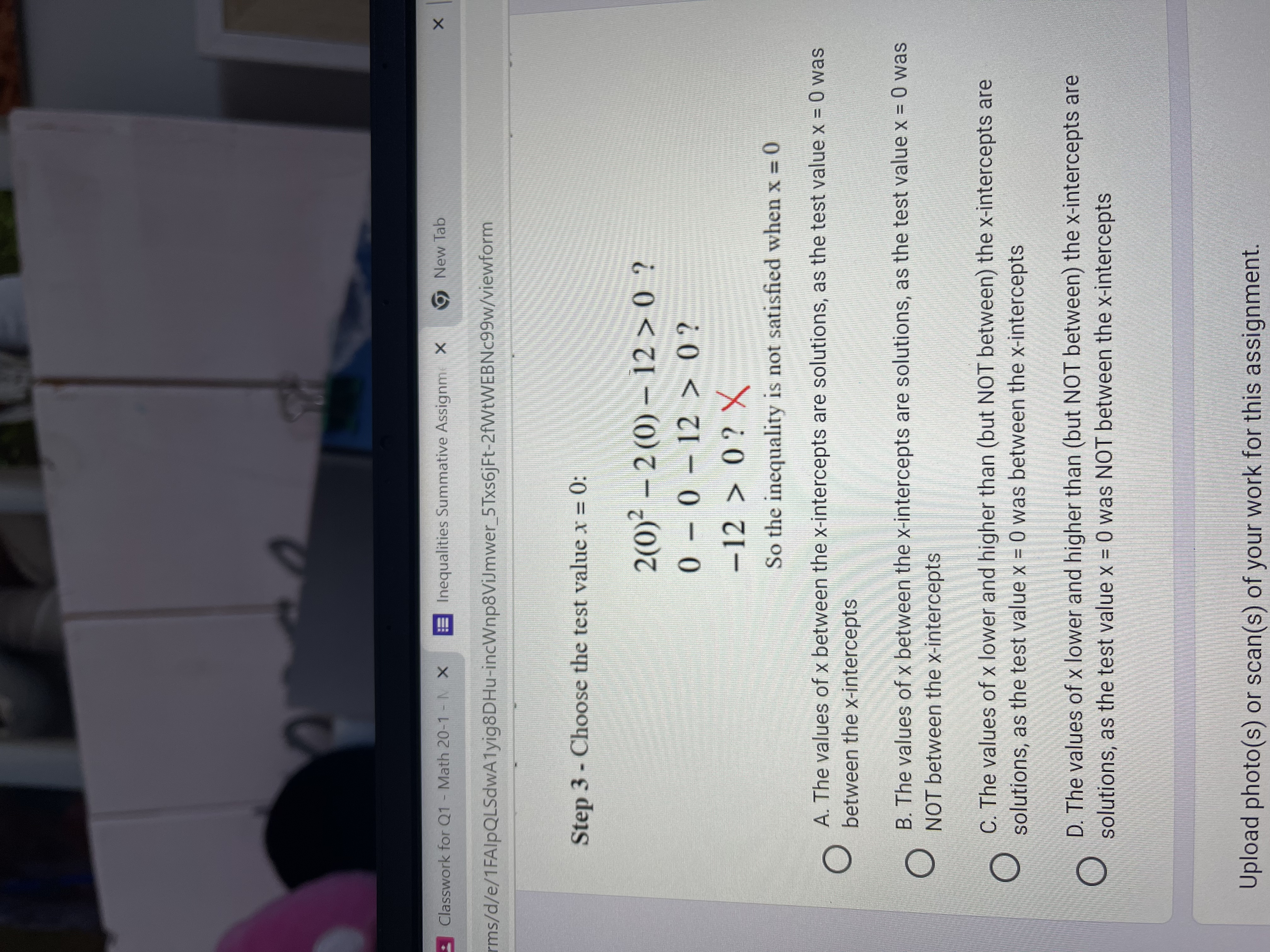 swork for Q1 - Math 20-1 - N X Inequalities