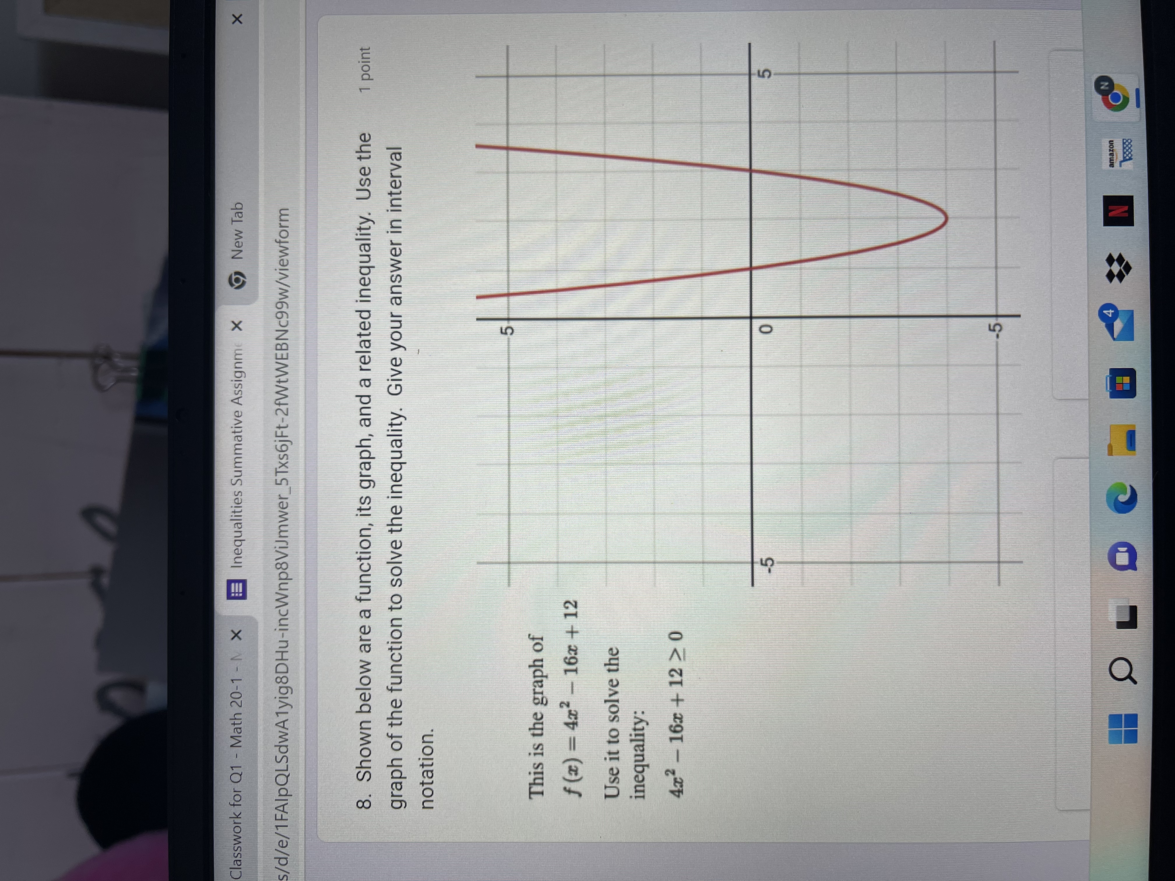 swork for Q1 - Math 20-1 - N X Inequalities