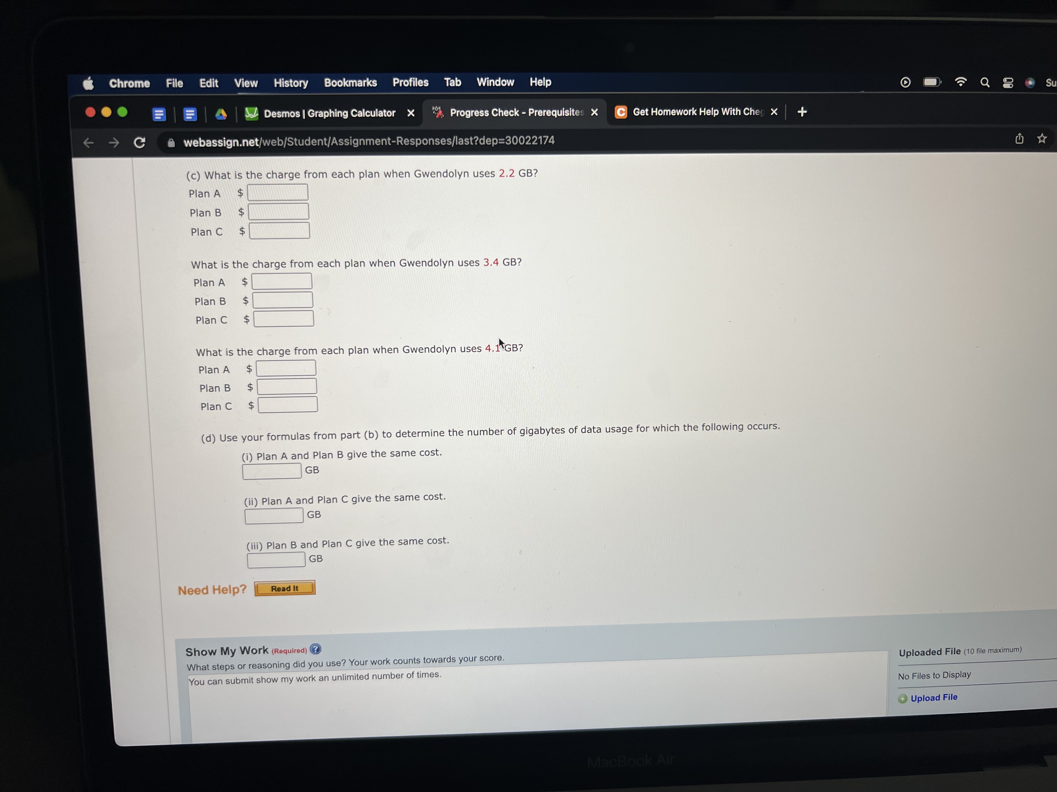 . . . Desmos | Graphing Calculator X Progress