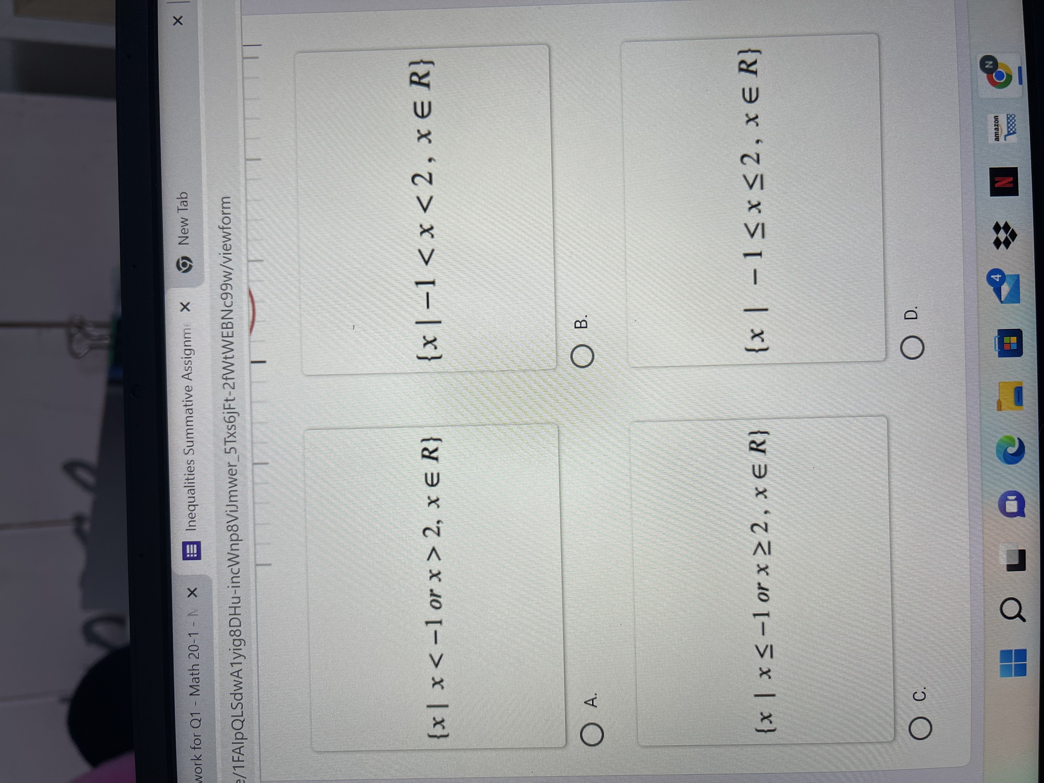 swork for Q1 - Math 20-1 - N X Inequalities