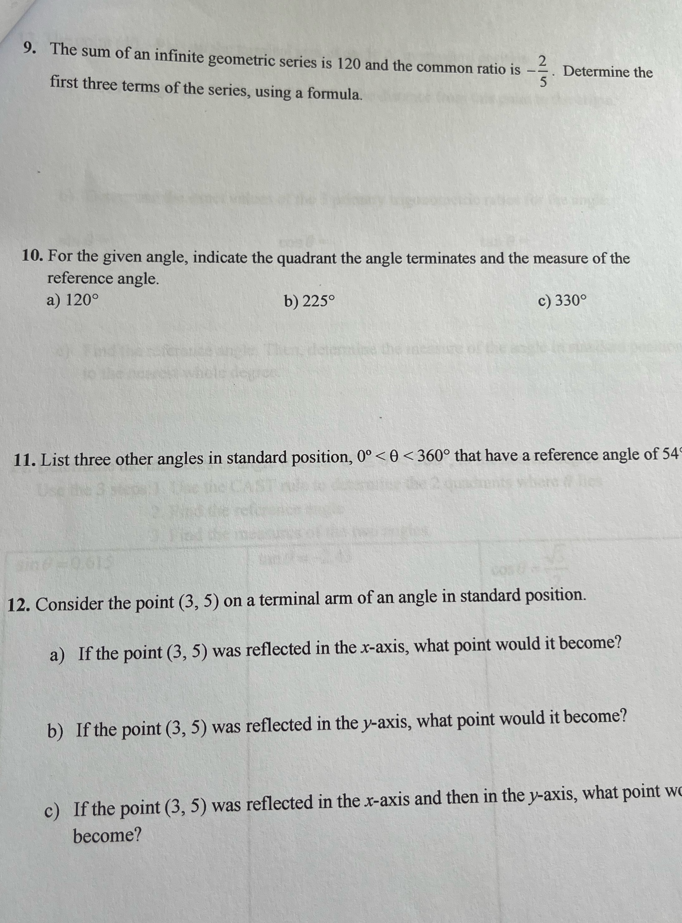 Please help 9. The sum of an infinite geometric