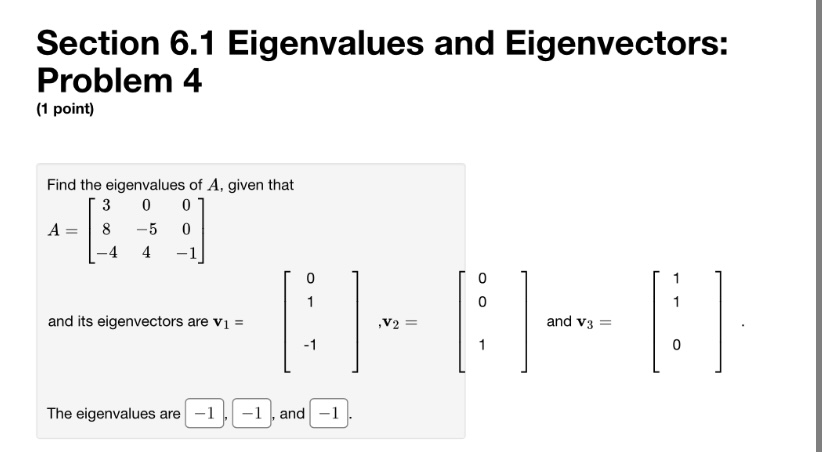 Section 6.1 Eigenvalues and Eig Problem 5 (1