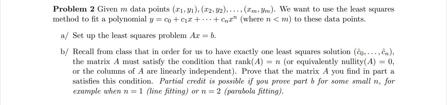 Problem 2 Given m data points (221,311),