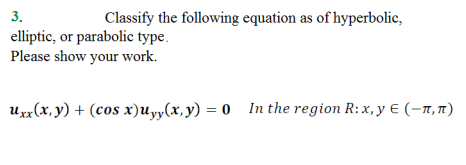 1. Consider the following first order equations