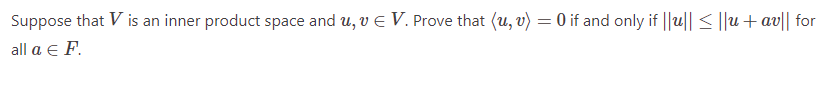 Suppose that V? is an inner product space and