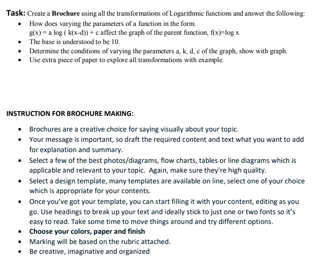 Task: Create a Brochure using all the