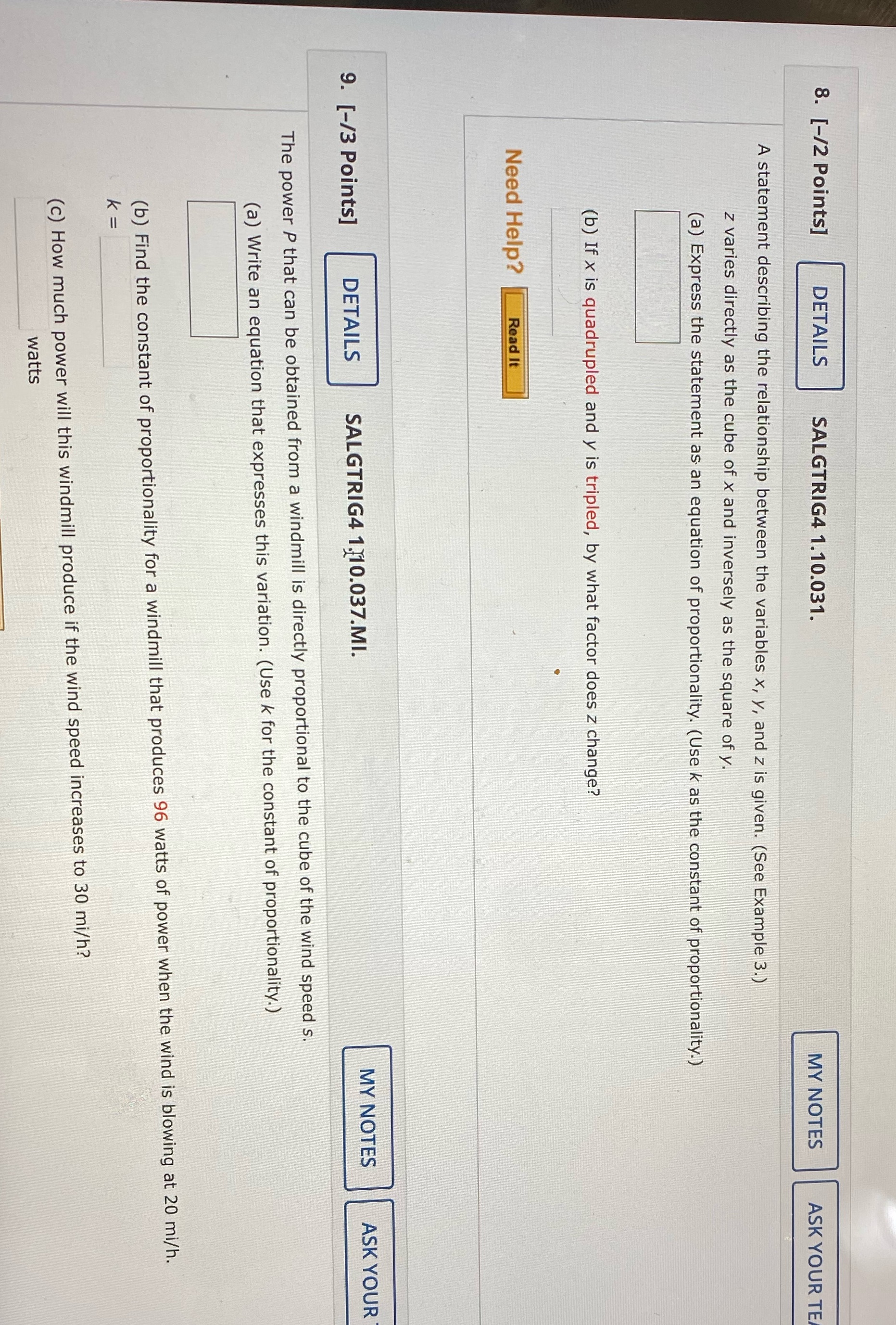 8. [-/2 Points] DETAILS SALGTRIG4 1.10.031. MY