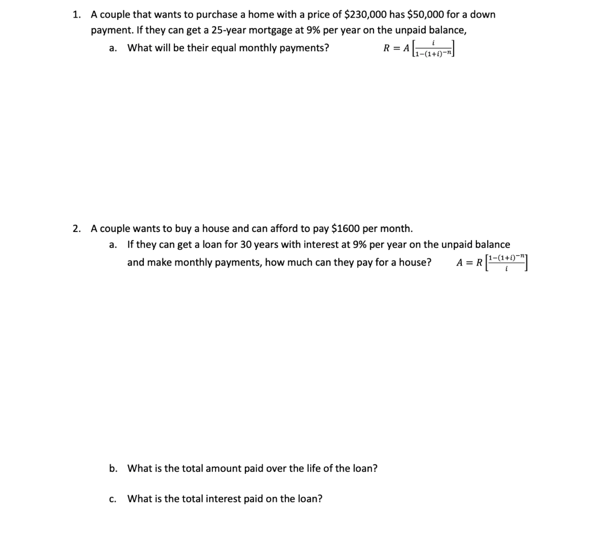 1. A couple that wants to purchase a home with a