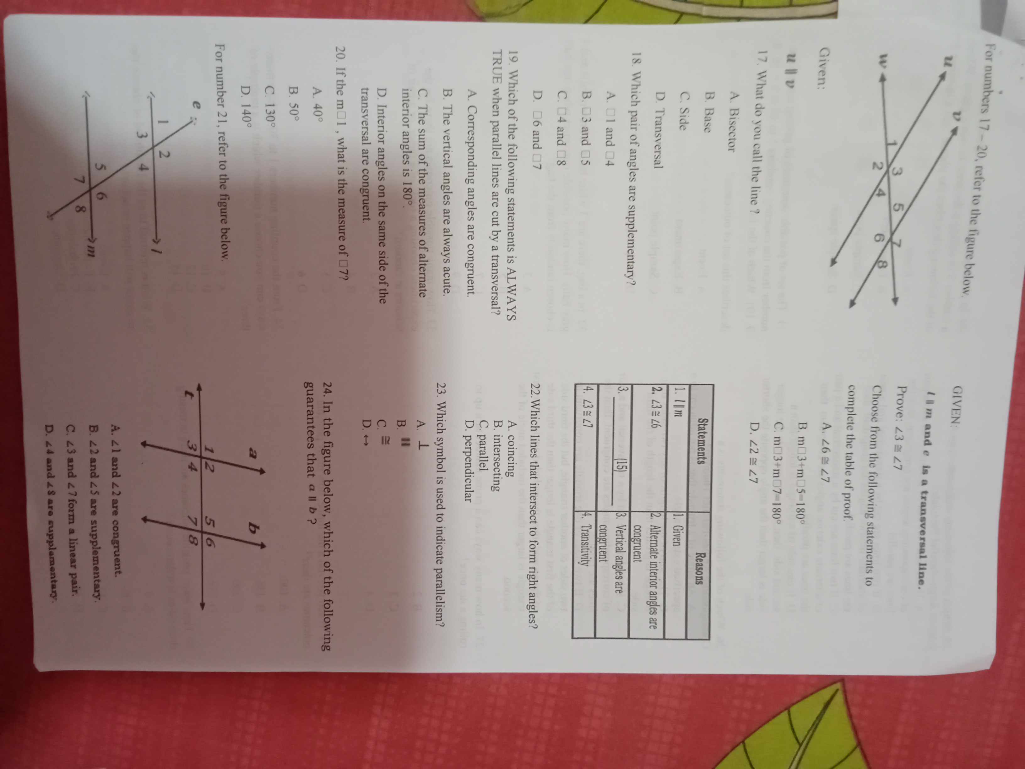 D. If two sides of one triangle are congruent to