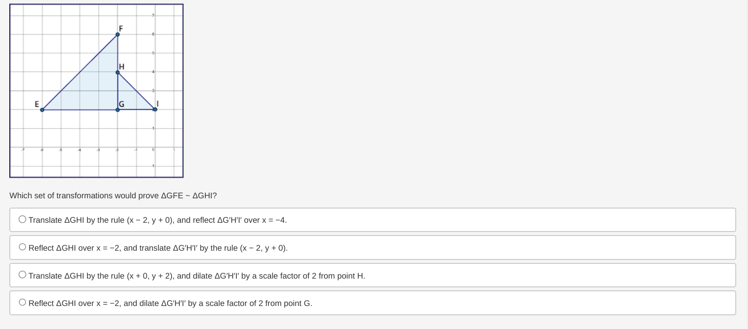 1. H E G Which set of transformations would prove