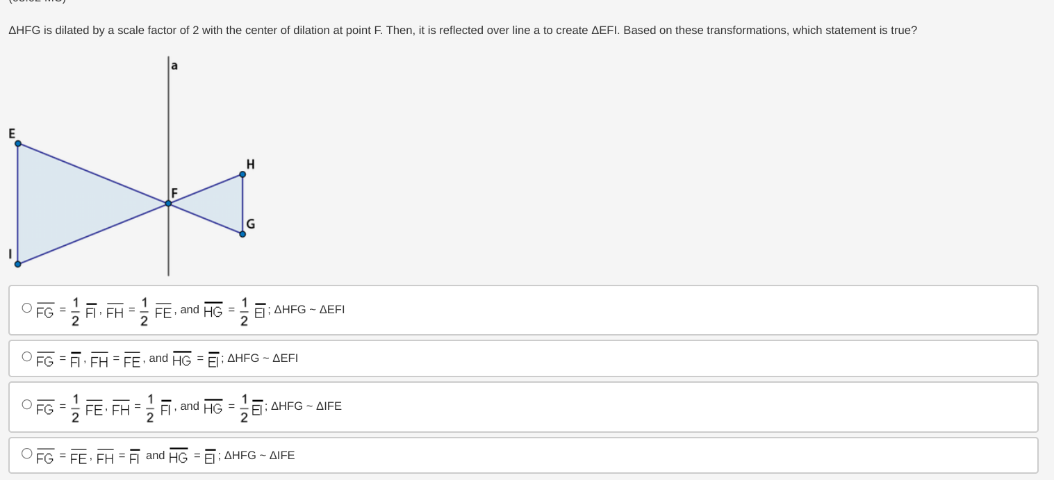 1. H E G Which set of transformations would prove