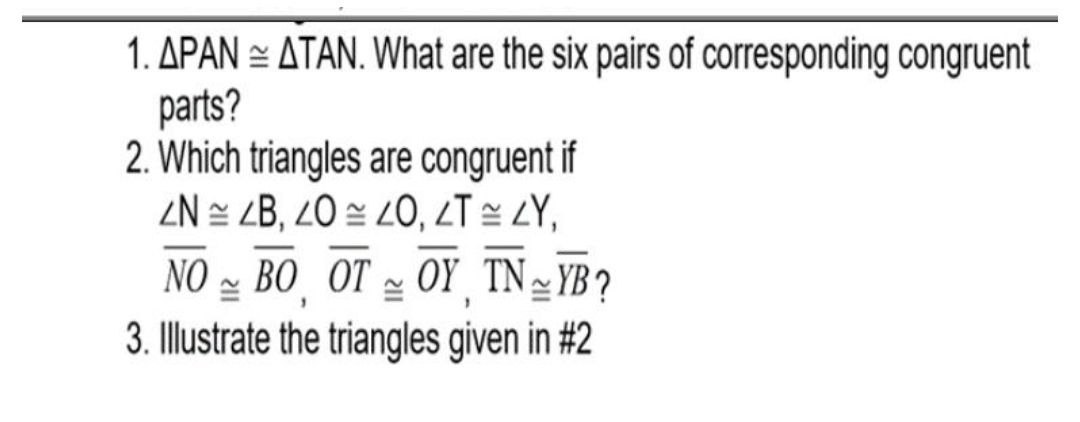 1. APAN ~ ATAN. What are the six pairs of