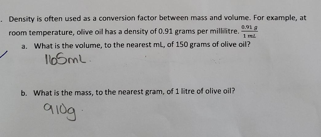 Density is often used as a conversion factor