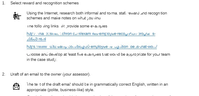 1. Select reward and recognition schemes Using