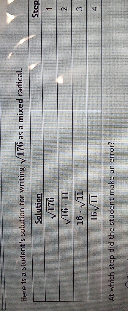 would it be step 4 Here is a student's