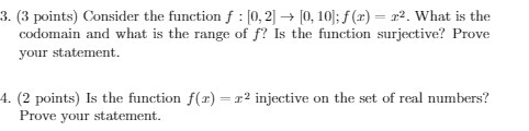 3. (3 points) Consider the function f : [0, 2] >