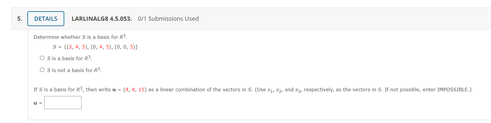 LARLINALGB 4.5.053. Oli Submissions Used