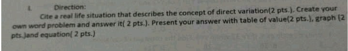 Direction: Cite a real life situation that