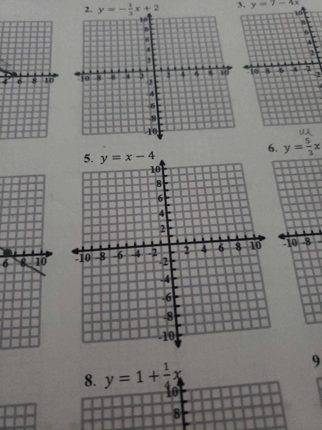 Graph each equation. Clearly mark at least three