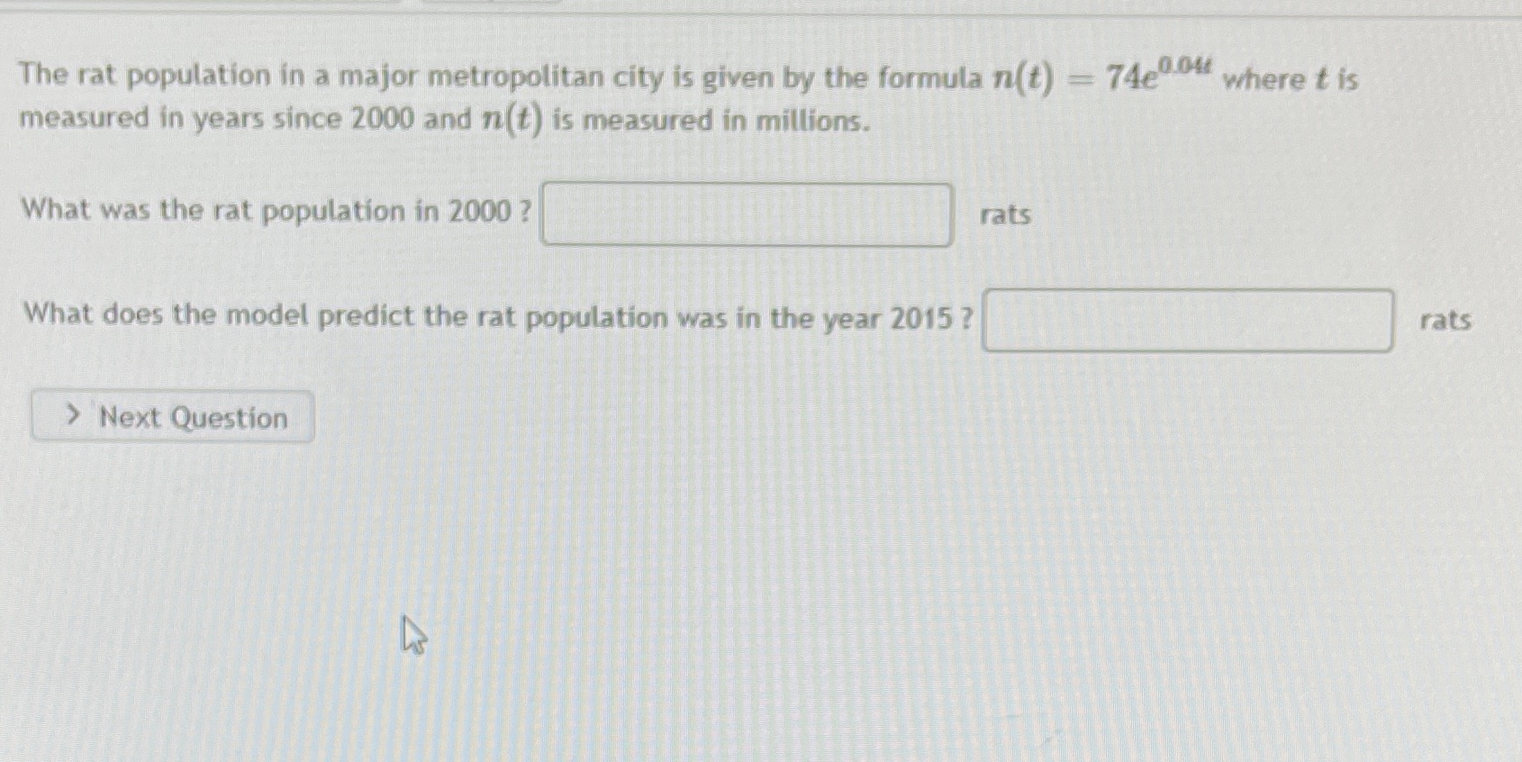 The rat population in a major metropolitan city
