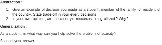 Abstraction : 1. Give an example of decision you