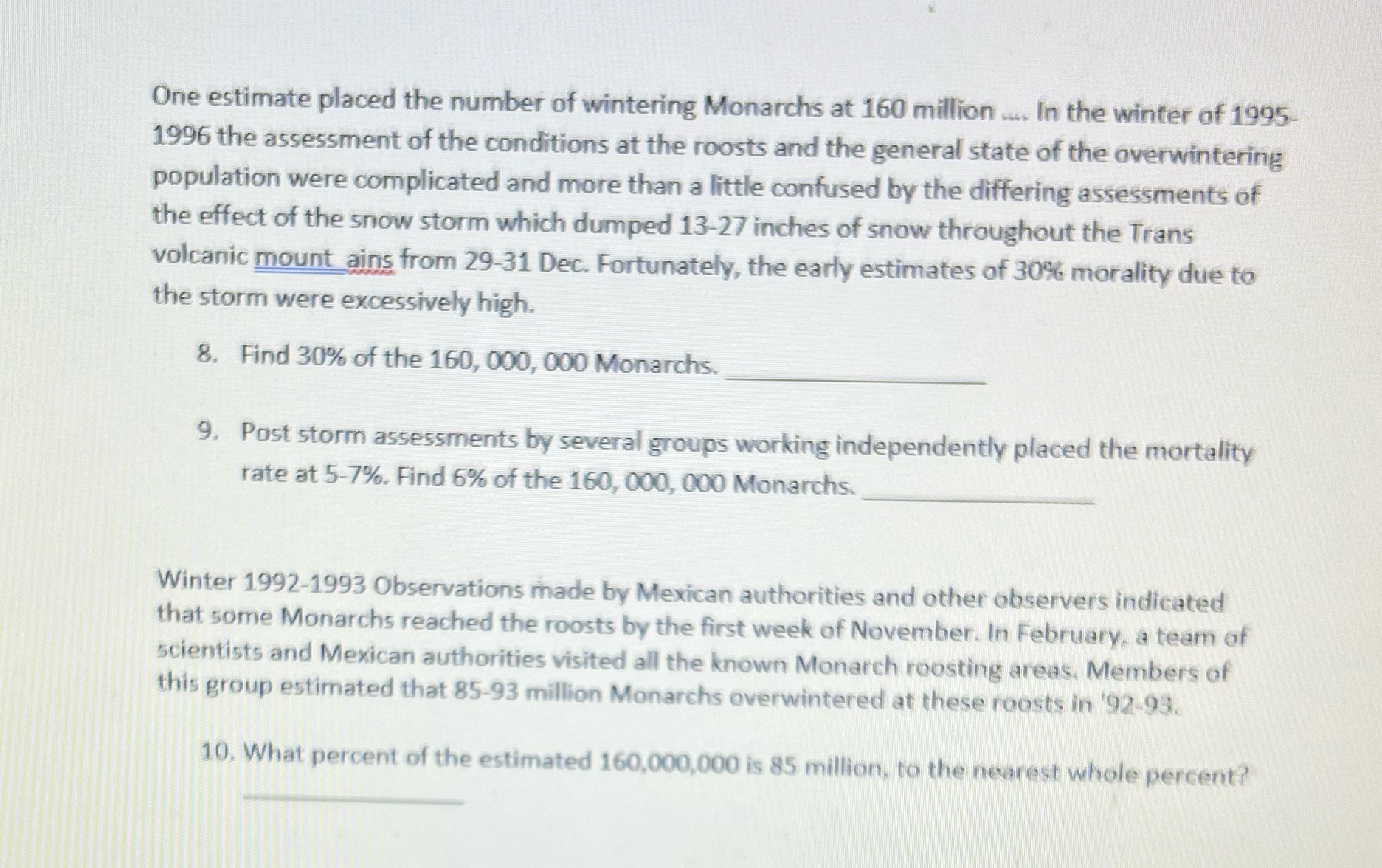 One estimate placed the number of wintering