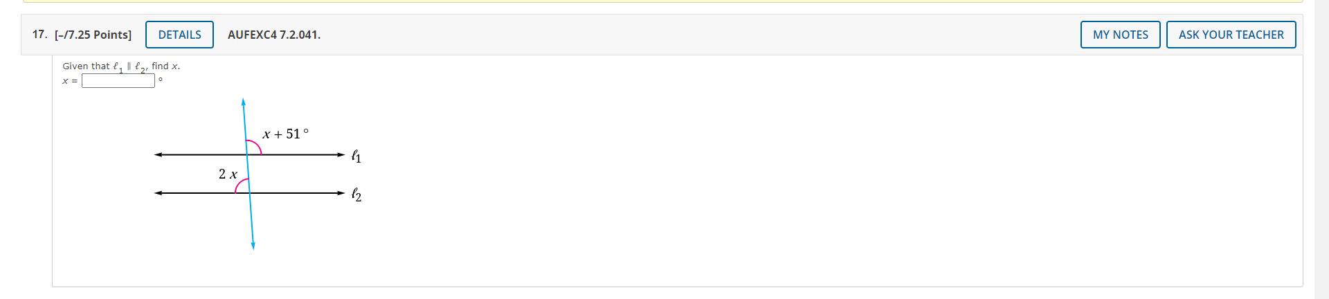 17. [-/7.25 Points] DETAILS AUFEXC4 7.2.041. MY