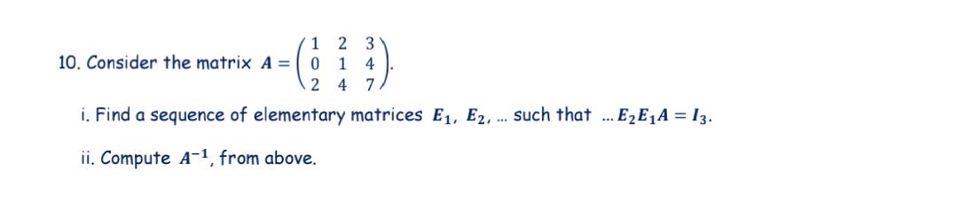 please help this linear algebra questions with