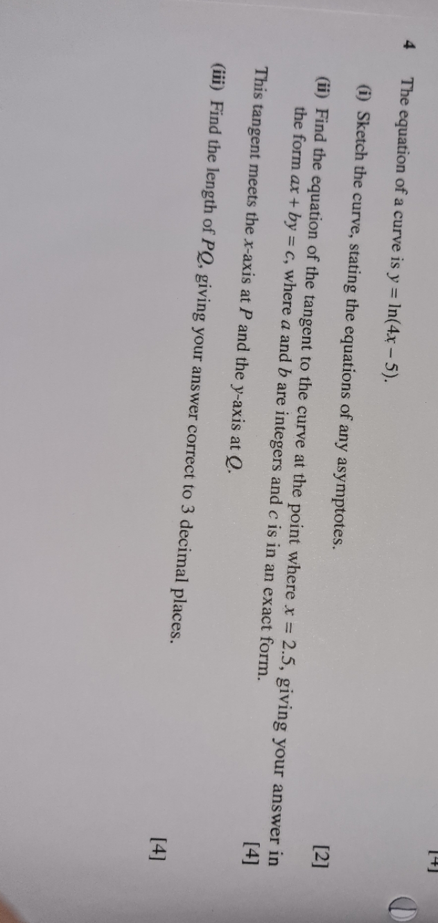 H1 Maths Equation Curve A The equation of a curve