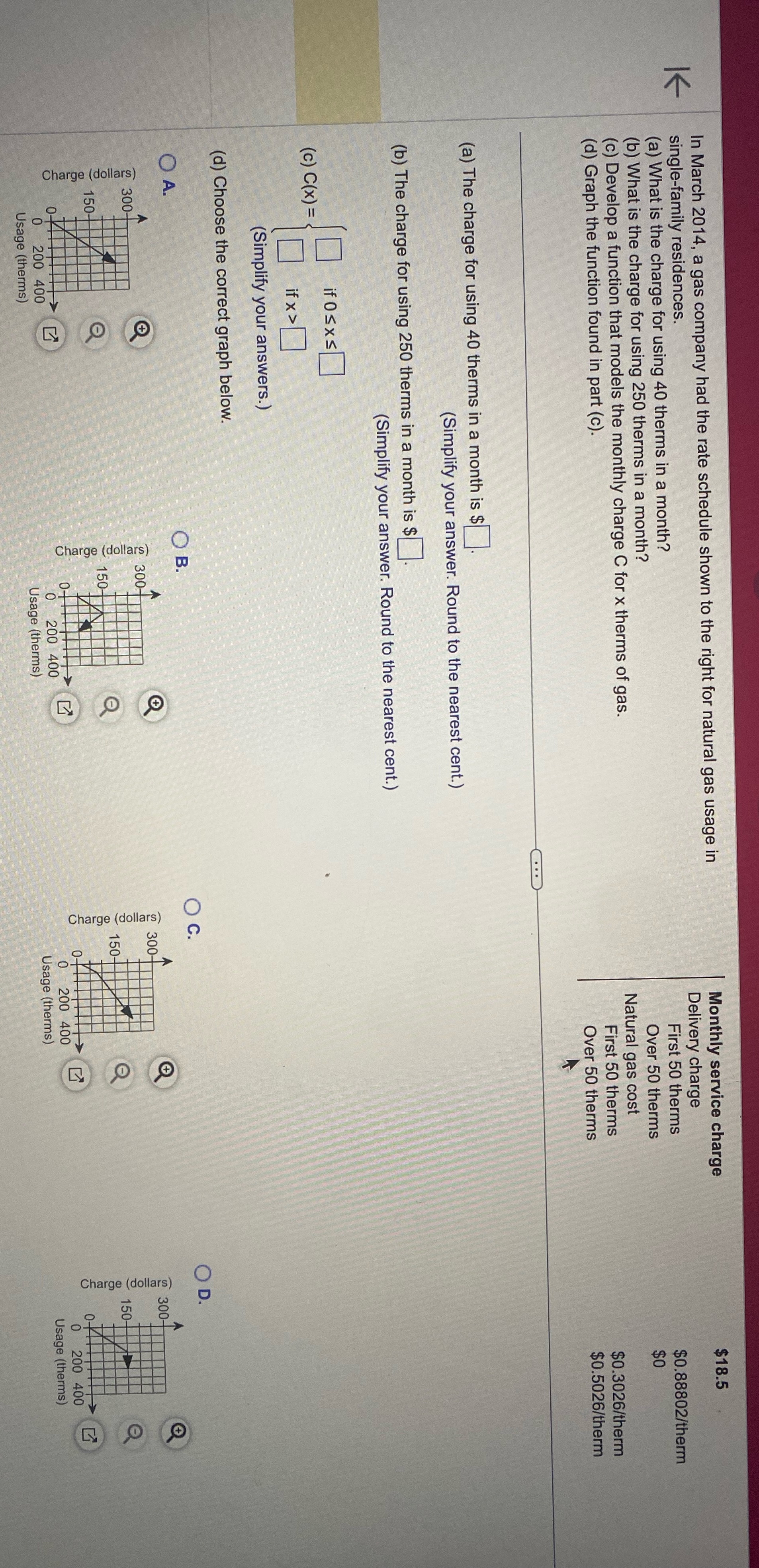 In March 2014, a gas company had the rate