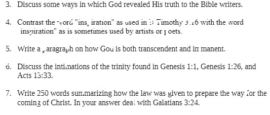 3. Discuss some ways in which God revealed His