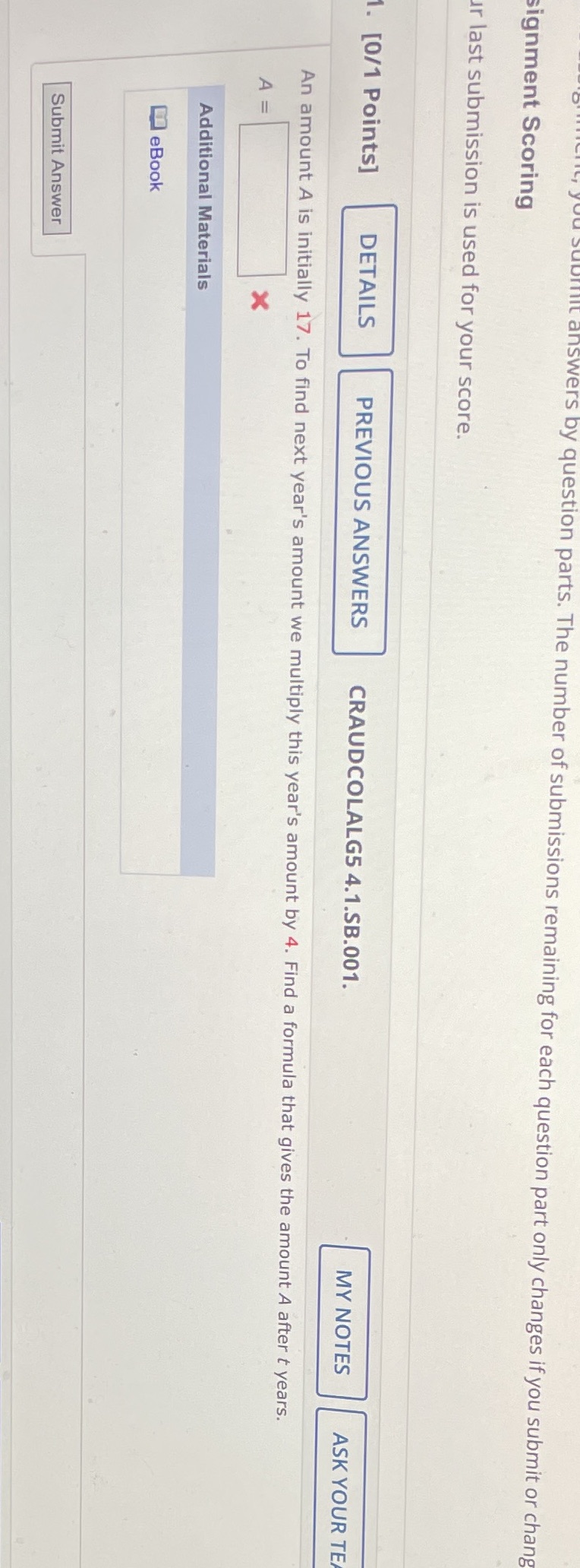 wers by question parts. The number of submissions