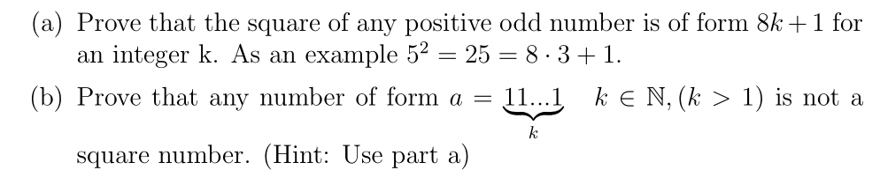 Discrete math (a) Prove that the square of any